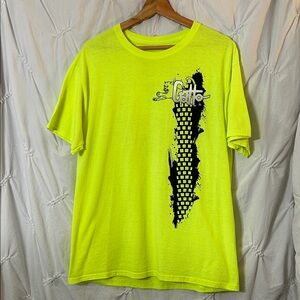 Gatto Cycle Shop Neon Yellow Graphic Tee - Short Sleeve